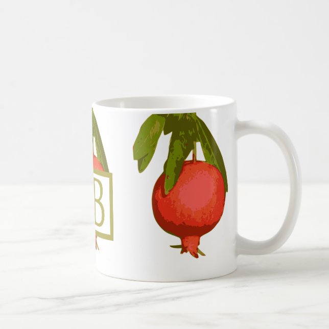 Rosh Hashanah Monogram Pomegranat Sweet Kaffemugg (Höger)