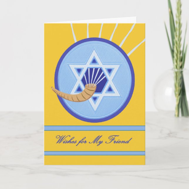 Rosh Hashanah-önskningar till vän Helgkort (Framsida)
