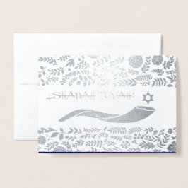 Rosh Hashanah Party Real Foil Luxury-inbjudan Folierat Kort