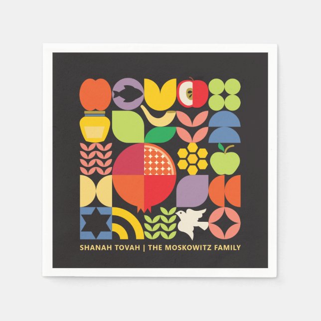 Rosh Hashanah-Personligen Jude nyår Pappersservett (Framsidan)