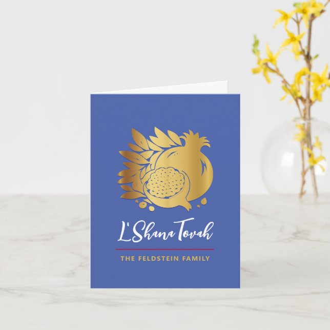 Rosh Hashanah Pomegranate Foleting Card Kort (Gul blomma)