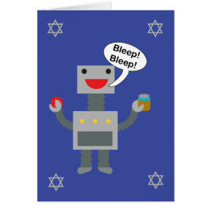 Rosh Hashanah Robot Bsov Funny Personalize Hälsningskort