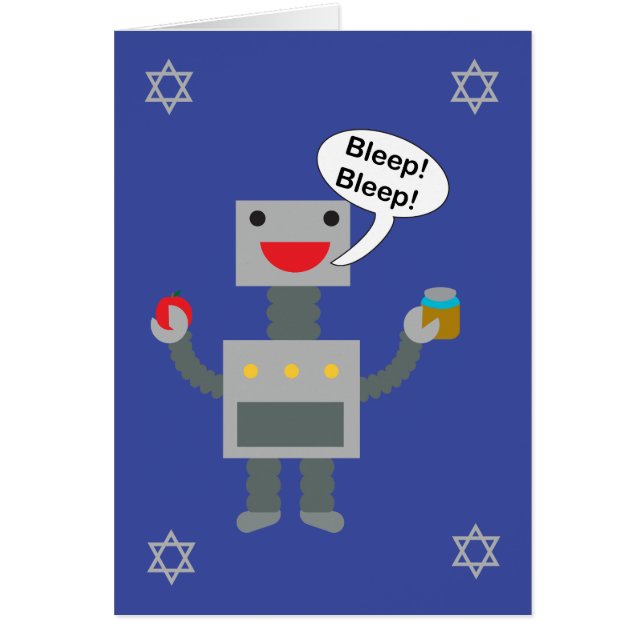 Rosh Hashanah Robot Bsov Funny Personalize Hälsningskort (Framsidan)