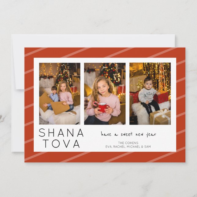 Rosh Hashanah Shana Tova 3 Foto Collage  Julkort (Framsida)