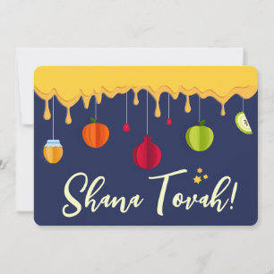 Rosh Hashanah SHANA TOVAH manuskrift Judiskt nyår Julkort