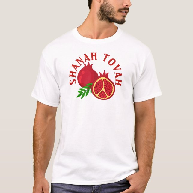 Rosh Hashanah Shanah Tovah Granatäpplen T Shirt (Framsida)