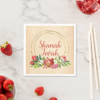 Rosh Hashanah ’Shanah Tovah’ med granat Pappersservett