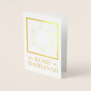 Rosh Hashanah Star av David Gold Foil Folierat Kort