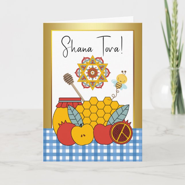 Rosh Hashanah Sweet Fruitful Year Kort (Framsida)