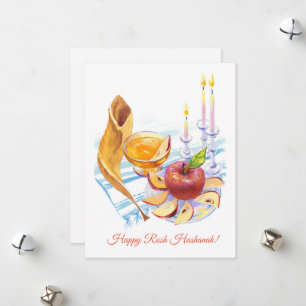 Rosh Hashanah symboler konst Julkort