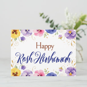 Rosh Hashanah välkomstkort, flerfärgad vildblomma Inbjudningar