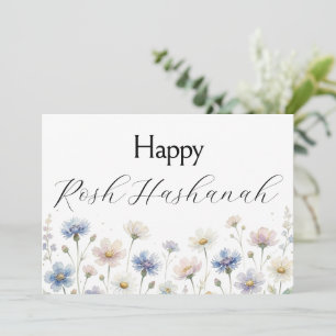 Rosh Hashanah välkomstkort, vilda blommor, blommig Inbjudningar