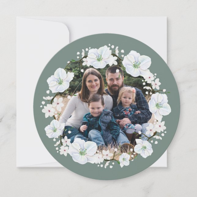 Rosh Hashanah Vit äppelblomfoto Julkort (Framsida)