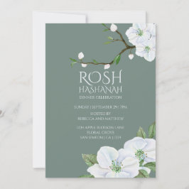 Rosh Hashanah White Apple Blommar Inbjudningar