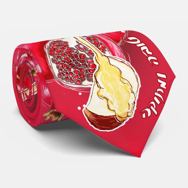 Rosh Hashannah - en lycklig, sött nytt år Slips (Rullad)