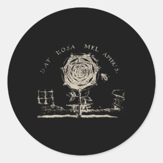 RosiCrucian Emblem Dat Rosa Mel Apibus Hermetic Runt Klistermärke