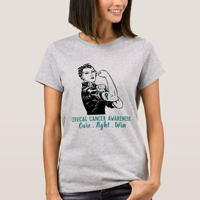 Rosie Fights Cervical Cancer T Shirt (Framsida)