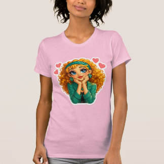 Rosie Max Cartoon Flicka T-Shirt – Söt Orange Lock