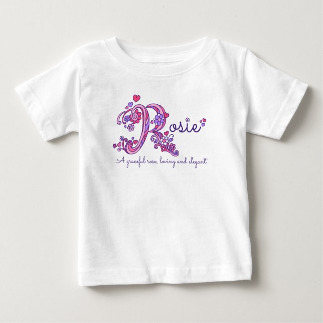 Rosie namn och flicka-kläder t-shirt (Framsida)