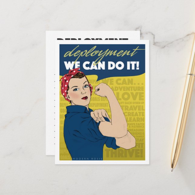 Rosie of Riveter Deployment Goals Postcard Vykort (Fram/Back In Situ)