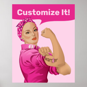 Rosie of the Riveter Breast Cancer Awareness Poster