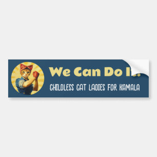 Rosie of the Riveter Cat Dam for Kamala Harris Bildekal