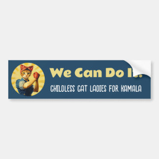 Rosie of the Riveter Cat Dam for Kamala Harris Bildekal