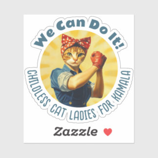 Rosie of the Riveter Cat Dam for Kamala Harris Klistermärken