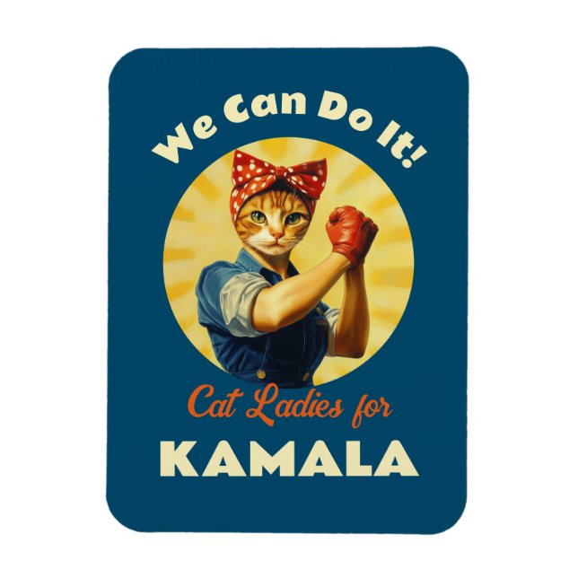 Rosie of the Riveter Cat Dam for Kamala Harris Magnet (Vertikal)