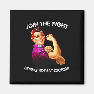 Rosie of the Riveter Defeat Breast Cancer Awarenes Magnet