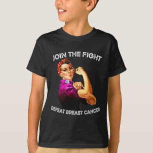 Rosie of the Riveter Defeat Breast Cancer Awarenes T Shirt