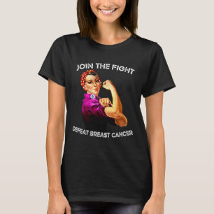 Rosie of the Riveter Defeat Breast Cancer Awarenes T Shirt