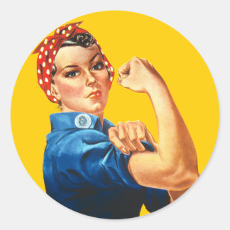 Rosie of the Riveter Feminism Vintage Sticker Runt Klistermärke