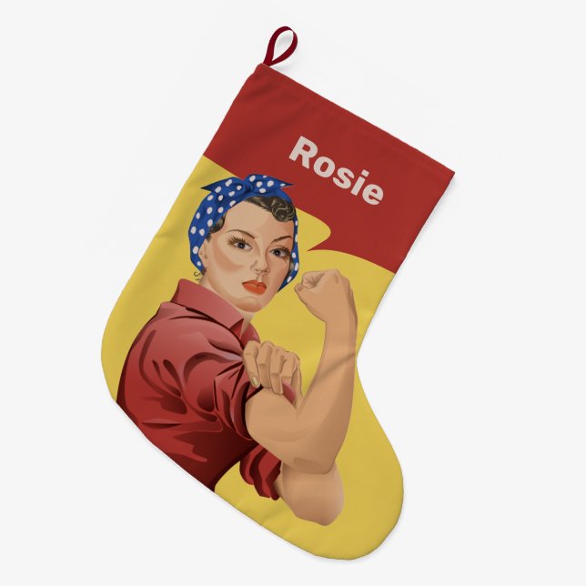 Rosie of the Riveter Large-julklappen Stor Julstrumpa (Framsidan (Hängande))