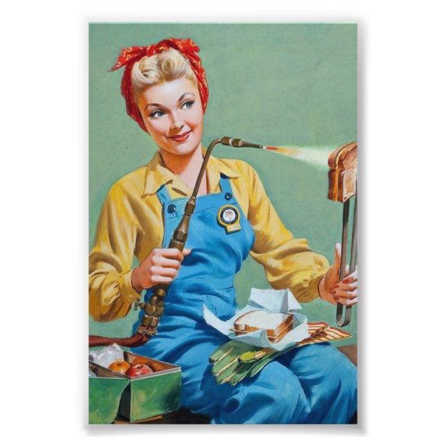 Rosie of the Riveter Makes Tosted Cheese Fototryck (Framsidan)