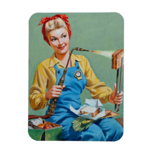Rosie of the Riveter Makes Tosted Cheese Magnet
