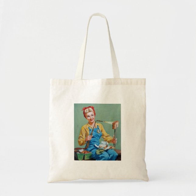 Rosie of the Riveter Makes Tosted Cheese Tygkasse (Framsidan)