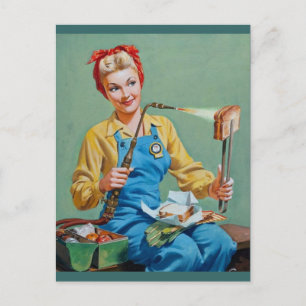 Rosie of the Riveter Makes Tosted Cheese Vykort