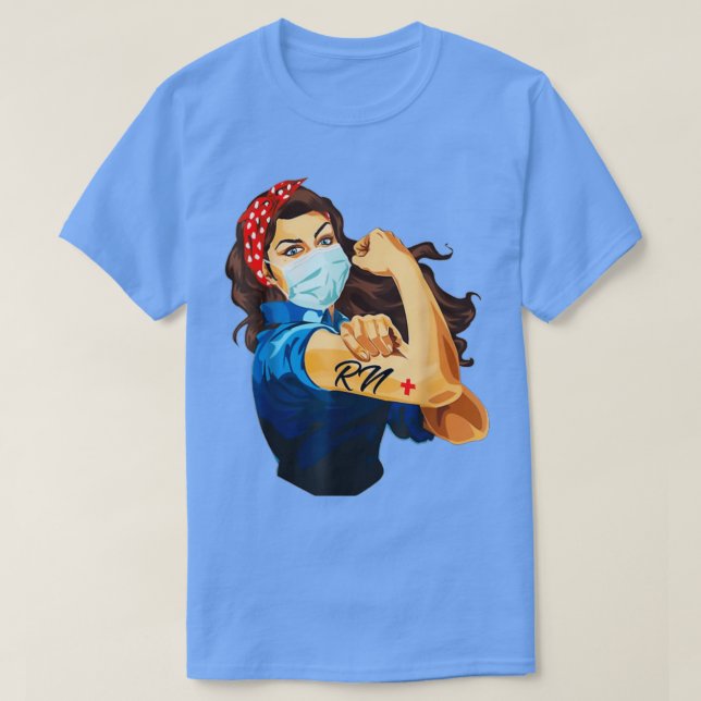 Rosie of the Riveter Nurse Ansikte Medical Mask St T Shirt (Design framsida)