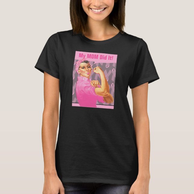 Rosie Riveter Anpassningsbar Cancer T Shirt (Framsida)