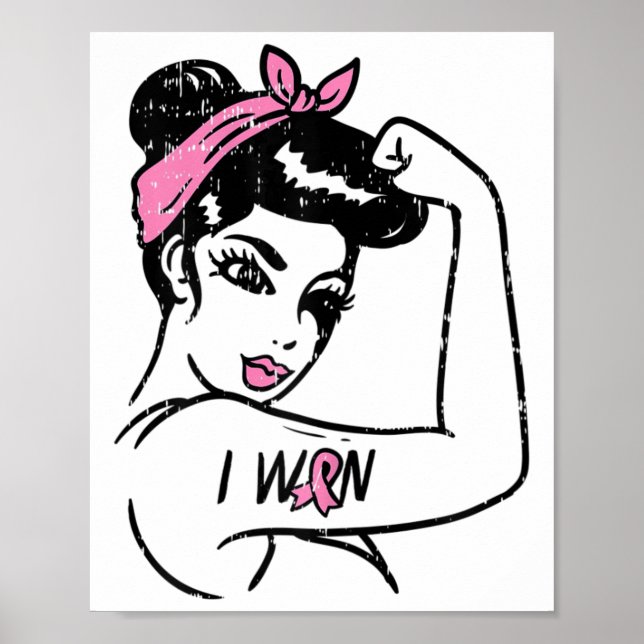 Rosie Riveter I Won Awareness Breast Cancer Surviv Poster (Framsidan)