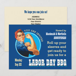 Rosie Riveter LABOR DAY BBQ Inbjudningar