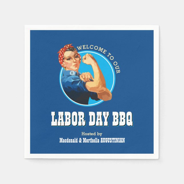 Rosie Riveter LABOR DAY BBQ Pappersservett (Framsidan)