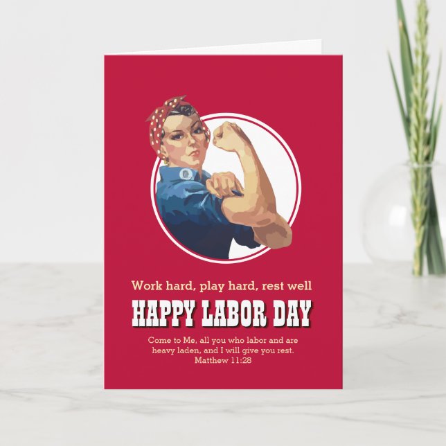 Rosie Riveter LABOR DAY Helgkort (Framsida)