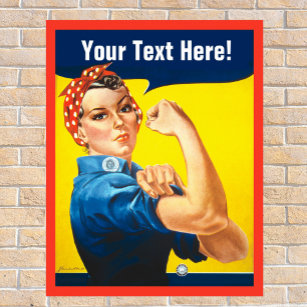 Rosie Riveter med Anpassa text Poster