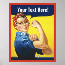 Rosie Riveter med anpassad text