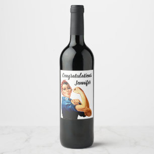 Rosie, Riveter Personalize Vinflaska Etikett