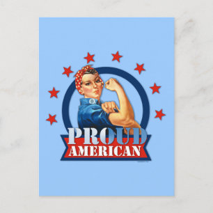 Rosie Riveter Proud American Postcard Vykort