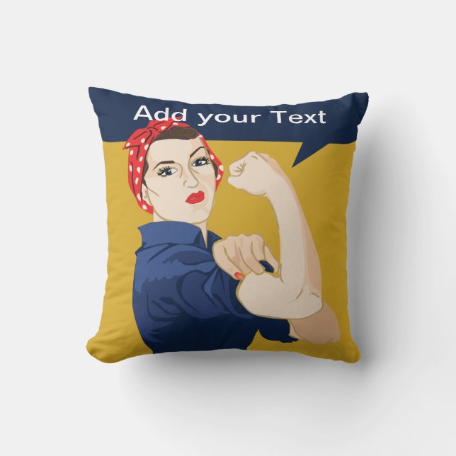 Rosie Riveter Strong Woman Kudde (Framsida)