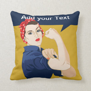 Rosie Riveter Strong Woman Kudde